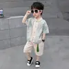 Traje Hanfu de Verano para Niños Estilo Chino Tang Traje de Presentación Manga Corta Conjunto de Dos Piezas Nuevo Conjunto de Verano