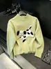 Suéter amarillo tipo coreano para mujer, otoño, corte holgado, top casual de punto suave