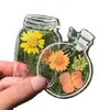 Marcador de Libro Hecho a Mano DIY con Flores Secas, Estampado en Película Plástica, Resorte, Marcador de Planta Transparente Casero para Niños, Flor