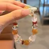 Pulsera de Cristal con Perlas de Marca Pequeña Nueva de Verano Lujo Ligero para Mujer Versátil de Gama Alta Temperamento Suave Pulsera para Mejor Amiga
