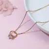 NovedadCollar de Corona Chapado en Oro Rosa de 18k para Mujer, Anillo Pequeño con Colgante de Diamante Hexagonal, Sencillo y Versátil
