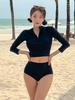 Traje de baño dividido triangular nuevo 2024 para mujer que cubre el vientre, adelgazante, para vacaciones en la playa, aguas termales, traje de baño para mujer [una generación de cabello]]