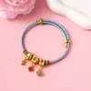 Pulsera Zongzi de Hortensia del Día de Mayo, Nueva Cuerda Roja Tejida a Mano para Niños y Bebés, Pulsera de Cuentas DIY de Alta Calidad