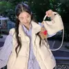 Chaqueta Chaleco Holgada Versátil Estilo Preppy Coreano Dulce para Mujer en Otoño e Invierno Cálida Casual Versátil Algodón que Reduce la Edad