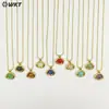 Wt-N1496 Pequeno e Requintado Pedra Preciosa Colorida Turquesa Jade Vermelho & Banhado a Ouro 18K Corrente de 18 polegadas Colar Suéter