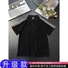 Polo con raya lateral, manga corta, nuevo estilo de verano para hombre, color block, camiseta de manga media, corte holgado estilo americano, top para pareja