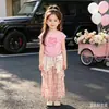 Conjunto de Pantalones Anchos con Falda a Cuadros de Estrellas, Manga Corta, Gato Kt, Sin Mangas para Niñas, Ropa de Nuevo Estilo 2026 para Bebés Niñas