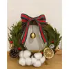 Kit de Manualidades Navideñas Estilo Rústico Americano, incluye materiales para hacer coronas, adecuado para jardines de infancia, floristerías y decoraciones de puertas interiores