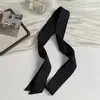 Nuevo pañuelo largo de seda para primavera-verano con lunares blancos y negros, se puede usar como cinta para el cabello o bufanda para el cuello, versátil y elegante, perfecto para combinar con camisas