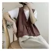 Colete feminino estilo vintage, novo modelo primavera 2026, gola V, de abotoamento simples, corte solto, modelador, leve, jaqueta sem mangas