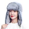 Chapéu Lei Feng grosso e peludo com forro de fleece feminino para uso externo à prova de frio, chapéu de esqui quente, proteção para as orelhas de inverno, chapéu de algodão à prova de vento para ciclismo