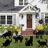2026 Novo Sinal de Gato Brilhante para Jardim de Halloween Sinal de Decoração de Jardim Exterior de Gato Brilhante de Terror