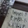 Adesivos de Unha Metalizados Prateados Y2K com Relevo DIY Feitos à Mão Estrela Doce Cool Laço Nuvem Cachorrinho Adesivos para Unhas Francesas
