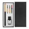 Conjunto de presente em caixa com pincel tipo caneta de metal, conjunto de pincéis para prática de caligrafia para estudantes e adultos com tinta, atacado