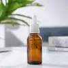 Frasco de Vidro Marrom para Óleo Essencial Frasco Recarregável Portátil com Conta-gotas 30ml Embalagem para Líquido de Essência Frasco Vazio Frasco Spray