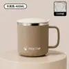 Caneca Aço Inoxidável 304 Antiderrapante com Tampa Dormitório Estudante Caneca de Leite Caneca de Café Escritório Dupla Camada Copo de Água com Tampa