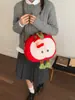 Bolsa de Tote de Peluche de Manzana Linda 2025 Nuevo Otoño e Invierno Nicho Versátil Bolso de Mano Dibujos Animados Gran Capacidad Bolso de Hombro