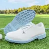 Novos Sapatos de Golfe Profissionais com Solado de Travas Sapatos de Couro Sapatos de Treino ao Ar Livre Sapatos Esportivos Resistentes ao Desgaste Antiderrapantes