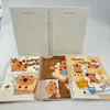 Capibara A5 Estampado en Caliente Tarjeta Superficie Cuaderno de Espiral Oso de Café Cobaya de Agua Línea Horizontal Cuaderno Nota Papelería Premios