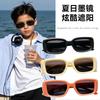Gafas de Sol Rectangulares Estilo Americano Retro para Chicas Calientes, Gafas de Sol de Marco Pequeño Estrecho de Alta Gama para Mujer, Hip Hop Americano y Europeo Negro