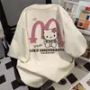 Camiseta de Manga Corta con Estampado de Gato Estilo Dulce y Lindo para Mujer 2025 Verano Nuevo Casual Holgado Top