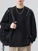 Camiseta de manga larga estilo americano de calle Anyang para hombre, nueva colección otoño 2026, diseño color block, corte holgado, adecuada como capa base