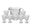 Conjunto de Jarra com 6 Copos Palmeira 1.3L/240ml Cristal Ecológico - Lyor