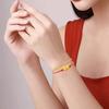 Pulsera Zodiacal de Oro y Plata Tres en Uno Pulsera Femenina del Año del Serpiente Pulsera de Cuerda Roja Ajustable para Pareja