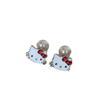 Lindos y dulces pendientes de perla de gato blanco para mujer, femeninos, delicados, de nicho, de moda, exquisitos pendientes que combinan con todo.