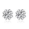 Pendientes de Plata Pura S999 Trébol de Cuatro Hojas de la Felicidad Simples y Modernos Estilo Coreano Venta Directa de Fábrica Nueva