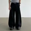Pantalones anchos de estilo americano, con pliegues tridimensionales, silueta en A, diseño unisex, corte holgado, caída fluida, pantalones casuales hasta el suelo