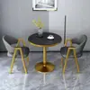 Mesa y sillas de negociación de lujo nórdico para oficinas de ventas, mesa de comedor minimalista moderna para cafeterías, uso doméstico para apartamentos pequeños, mesa redonda