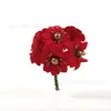 Estilo Ins Clavel de Simulación Manojo Pequeño de Navidad Decoración Navideña Hecha a Mano DIY Decoración de Corona Decoración de Pastel Flor Artificial