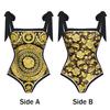 Traje de baño conservador de tres piezas europeo y americano unido que cubre el vientre para playa y aguas termales, bikini unido retro francés