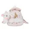 Mochila Rilakkuma estilo ins japonés de dibujos animados con lazo, bandolera escolar dulce de encaje para chica estudiante, mochila versátil