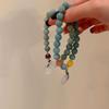 Novo estilo chinês despertar primavera montanha fivela segura pulseira verde pedra natural guofeng empilhado contas feminino estudante prato para jogo cultural