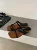 Sandalias de Punta Cuadrada sin Cierre Estampado de Leopardo First Encounter Season para Mujer, Casual de Verano para Exteriores, Tacón Grueso de Moda Versátil Modelo Nuevo 2026