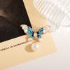 Nuevo Estilo Chino Cheongsam Accesorios para Ropa Broche Mariposa Azul Decoración para Ropa de Mujer Joyería de Insectos de Aleación