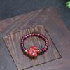 Anillo Pixiu de Arena Dorada Púrpura Granate Cinabrio Anillo Pixiu Tejido a Mano de Arena Dorada Púrpura para Mujer Anillo de Cola