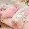 Nuevo Sanrio Algodón Lavado Juego de Cuatro Piezas Dibujos Animados Infantil Tres Piezas Cubre Edredón Dormitorio Estudiantil Venta al por Mayor
