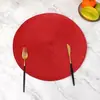 Mantel de hoja fría PET redondo tejido alfombrilla aislante para comida occidental Nordic luz de lujo mesa de comedor alfombrilla anti-quemaduras exclusivo transfronterizo