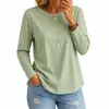 2026 Ropa para Mujer Transfronteriza de Amazon Camiseta Cómoda Versátil Cuello Redondo Casual Hombro Normal Manga Larga Ropa Exterior Capa Interior Top