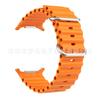 Para Samsung Watch7 Ultra Furo Redondo Pulseira de Silicone Marinha Pulseira de Relógio Esportivo SamsungWatch