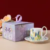 Taza de Café y Platillo de Cerámica Retro, Té de la Tarde, Café Latte, Taza para Latte Art, Caja de Regalo para Niñas, Recuerdo, Taza de Pareja