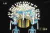 Teatro Ópera de Pekín Corona de Fénix de la Emperatriz Mei, Cinco Coronas de Fénix, Sombrero Corona de Fénix de Esmeralda, Traje de Ópera para el Papel de la Concubina Imperial en la Obra "La Emperatriz Ebria" con Corona de Fénix y Velo