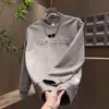 Nuevo Jersey Versátil de Moda Otoño e Invierno Estampado de Letras Degradado Superior Sudadera Casual de Moda de Manga Larga para Hombre Exportación