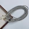 GS Collar de Perlas Shijia Gris Plata Casual de Moda Lujo Ligero Cuentas de Concha de Alta Gama Apiladas Cadena para Clavícula