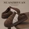 Pantuflas de Pana Gruesas de Algodón Hamuding para Hombres y Mujeres Pareja Más Terciopelo Cálidas para Interiores Hogar Antideslizantes Se Pueden Usar Afuera Pantuflas de Algodón