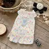 Roupas Finas Anti-Queda para Cães e Gatos Primavera e Verão, Peitoral Floral Respirável com Guia, Roupa para Pet Bichon, Anti-Sujeira