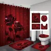 Amazon Dropshipping Set de Alfombrillas Impermeables para Baño Estilo de Moda Temática de Dólares, Set de Alfombrillas Antideslizantes con Separación de Seco y Húmedo, Juego de Cuatro Piezas para Baño
